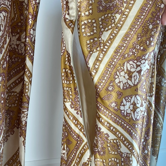 Free People Light Scarf Gold Patterned Midi Dress | 6 - Picture 6 of 8